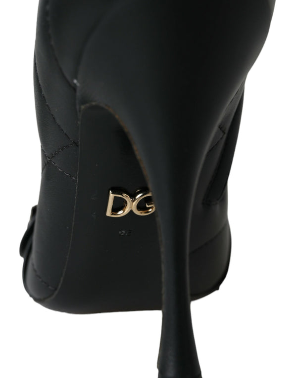Schwarz Devotion Gesteppte Stiefel mit Schnalle Schuhe