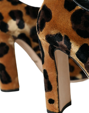 Braune Leopardenhaar Schnürstiefel Schuhe