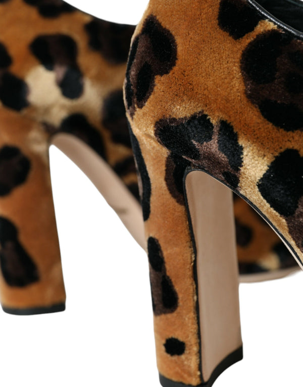 Braune Leopardenhaar Schnürstiefel Schuhe