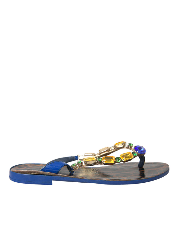Blaue Crystal Calf Leder Strandschuhe