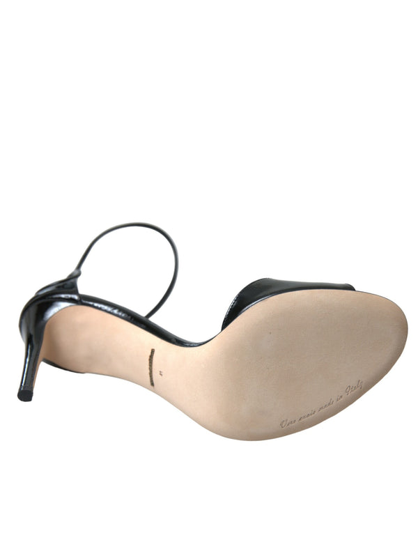 Schwarz KEIRA Leder Heels Sandalen Schuhe