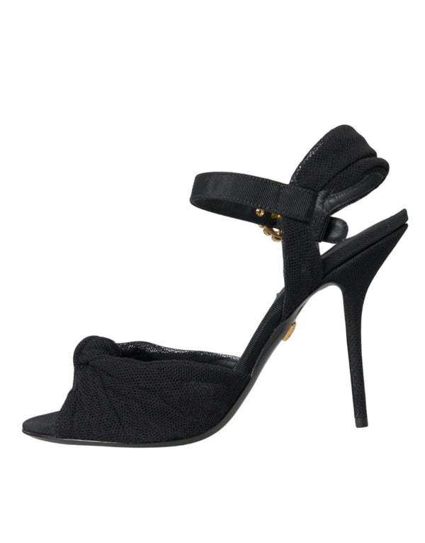 Schwarz Wildleder verschönert Heels Sandalen Schuhe