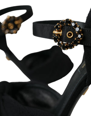 Schwarz Wildleder verschönert Heels Sandalen Schuhe