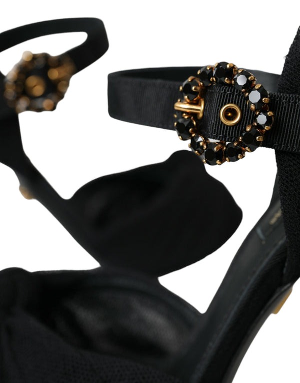 Schwarz Wildleder verschönert Heels Sandalen Schuhe