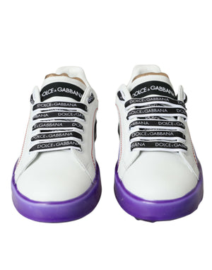 Weiß Leder Portofino Low Top Sneakers Schuhe