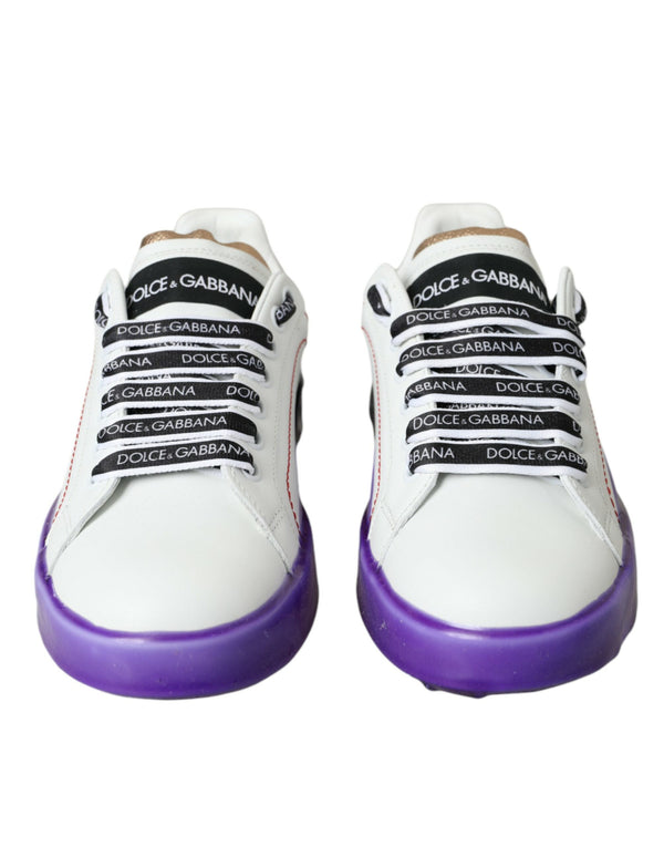 Weiß Leder Portofino Low Top Sneakers Schuhe