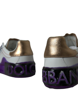 Weiß Leder Portofino Low Top Sneakers Schuhe