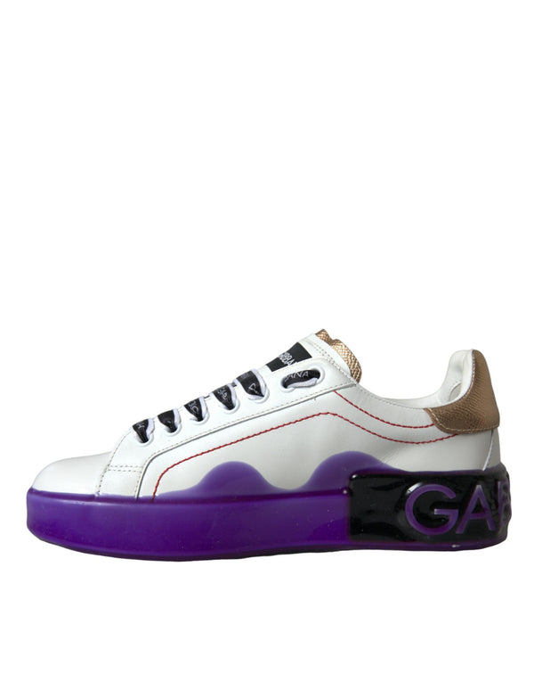 Weiß Leder Portofino Low Top Sneakers Schuhe