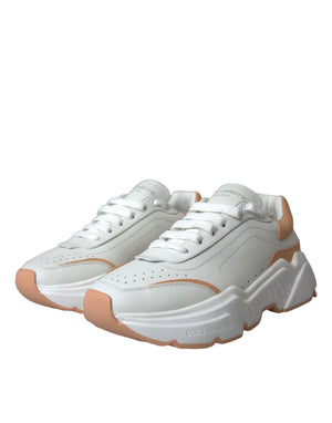 Weiß Pfirsich DAYMASTER Leder Turnschuhe Schuhe