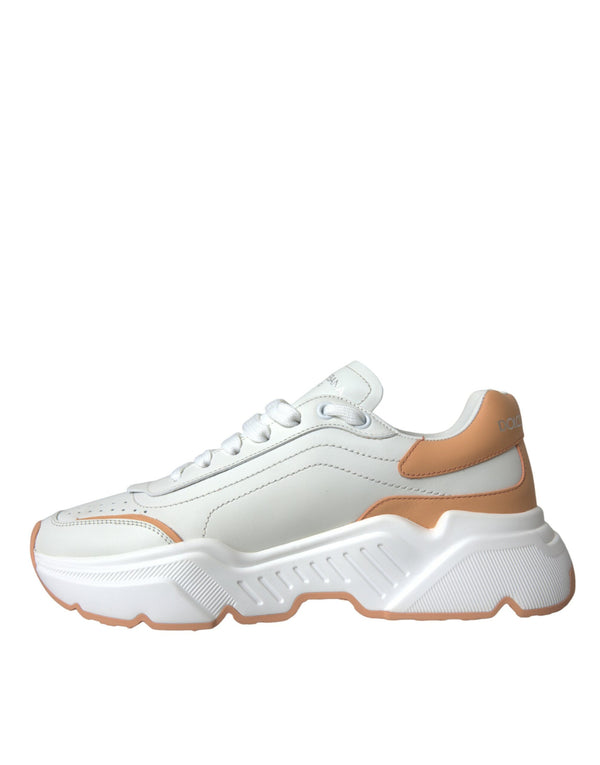 Weiß Pfirsich DAYMASTER Leder Turnschuhe Schuhe