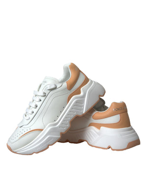 Weiß Pfirsich DAYMASTER Leder Turnschuhe Schuhe