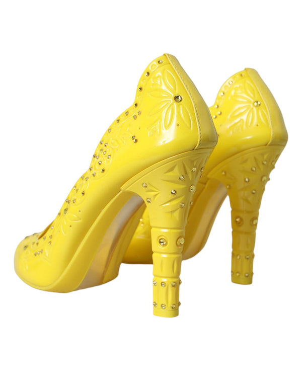 Gelb Kristall CINDERELLA Heels Pumps Schuhe