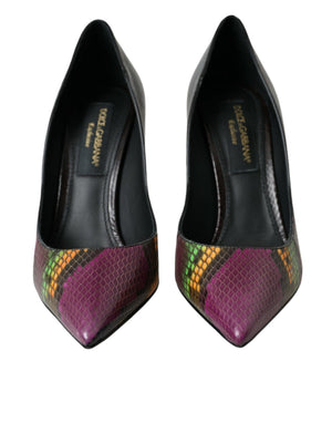 Multicolor Exotische Leder Absätze Pumps Schuhe