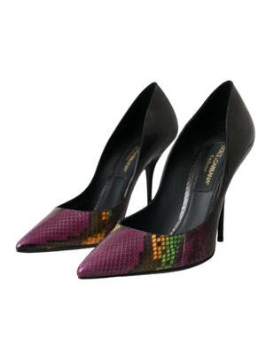 Multicolor Exotische Leder Absätze Pumps Schuhe