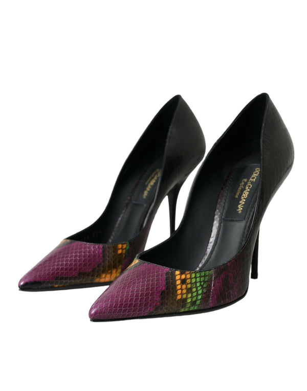 Multicolor Exotische Leder Absätze Pumps Schuhe