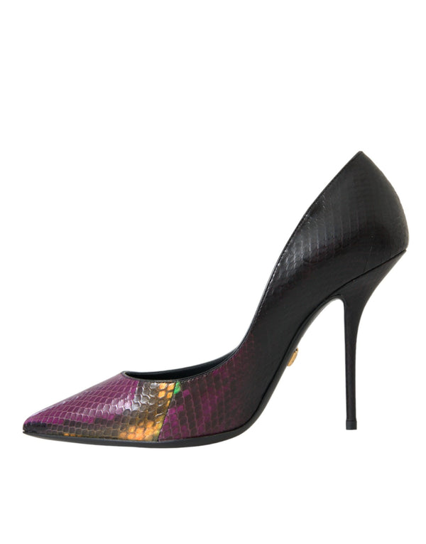 Multicolor Exotische Leder Absätze Pumps Schuhe