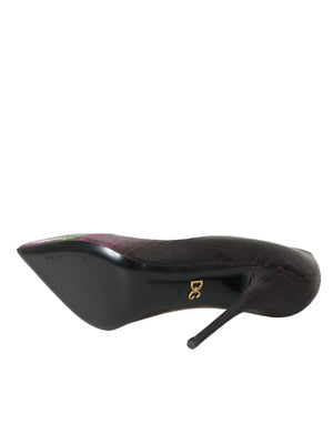 Multicolor Exotische Leder Absätze Pumps Schuhe