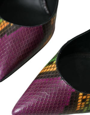 Multicolor Exotische Leder Absätze Pumps Schuhe
