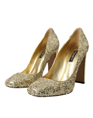 Gold Pailletten Kristall Absätze Pumps Schuhe