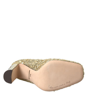 Gold Pailletten Kristall Absätze Pumps Schuhe