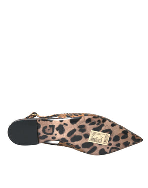 Braun Leopard Exotische Haut Slingback Schuhe