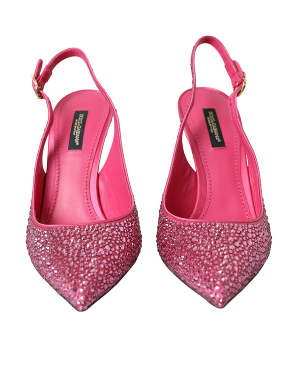 Rosa Slingbacks Kristall Pumps Schuhe