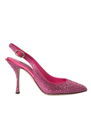 Rosa Slingbacks Kristall Pumps Schuhe