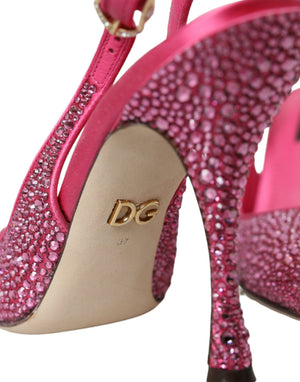 Rosa Slingbacks Kristall Pumps Schuhe