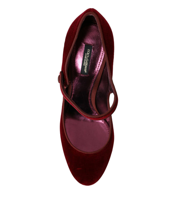 Rot Samt Gold Kristalle Heels Mary Jane Schuhe