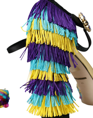 Multicolor Pailletten Kristall Mary Jane Schuhe