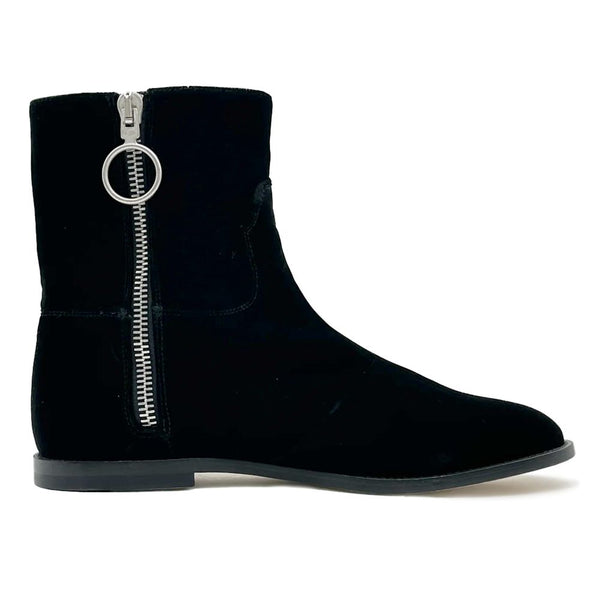 Schwarze Kalbsleder Damenstiefelette