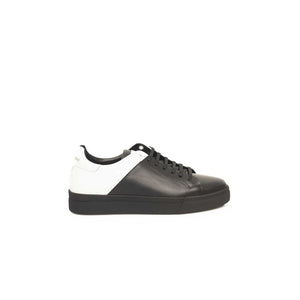 Schwarzes Rindsleder Herren Sneaker