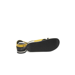 Gelbe Kalbsleder Damen Sandale
