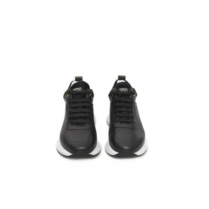 Schwarzes Leder Damen Sneaker