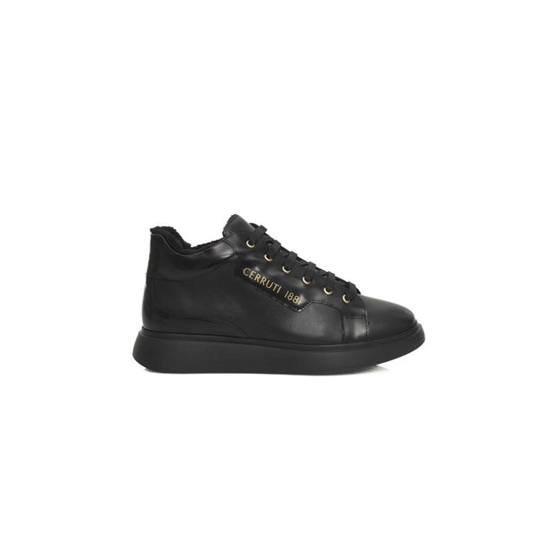 Schwarzes Leder Damen Sneaker