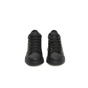 Schwarzes Leder Damen Sneaker