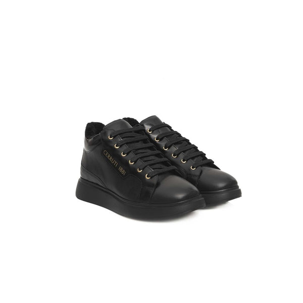 Schwarzes Leder Damen Sneaker