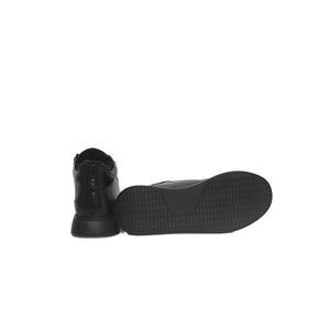 Schwarzes Leder Damen Sneaker