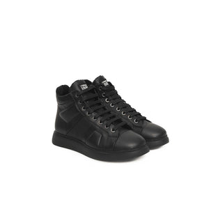 Schwarzer Ledersneaker für Damen