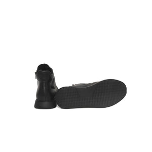 Schwarzer Ledersneaker für Damen