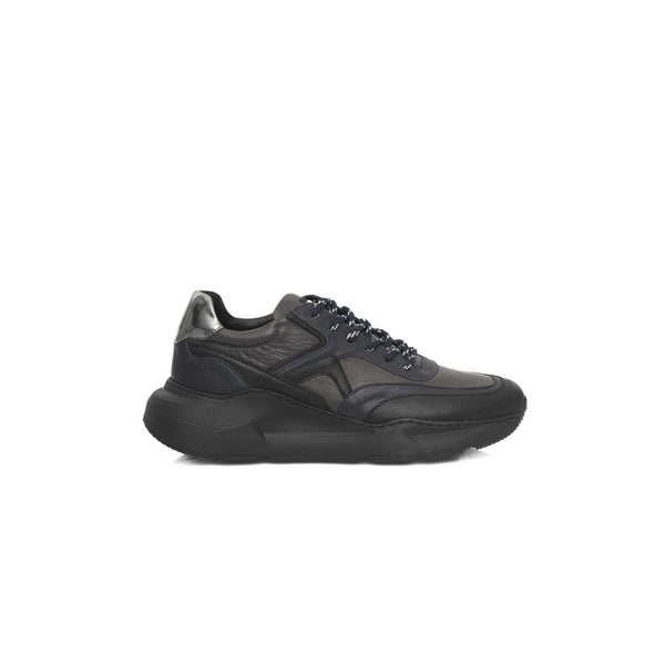 Blaues Rindsleder Herren Sneaker