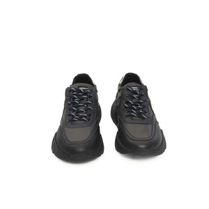 Blaues Rindsleder Herren Sneaker