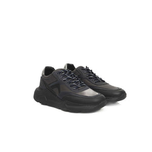 Blaues Rindsleder Herren Sneaker