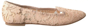 Beige Floral Spitze Loafers Flats Schuhe