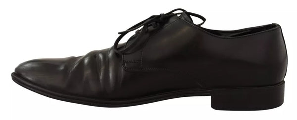 Schwarzes Leder Derby Kleid Formelle Schuhe