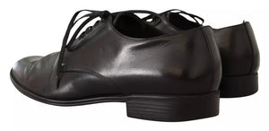 Schwarzes Leder Derby Kleid Formelle Schuhe
