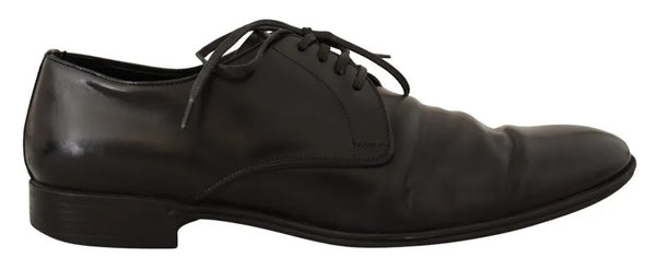 Schwarzes Leder Derby Kleid Formelle Schuhe