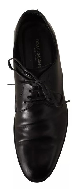 Schwarzes Leder Derby Kleid Formelle Schuhe