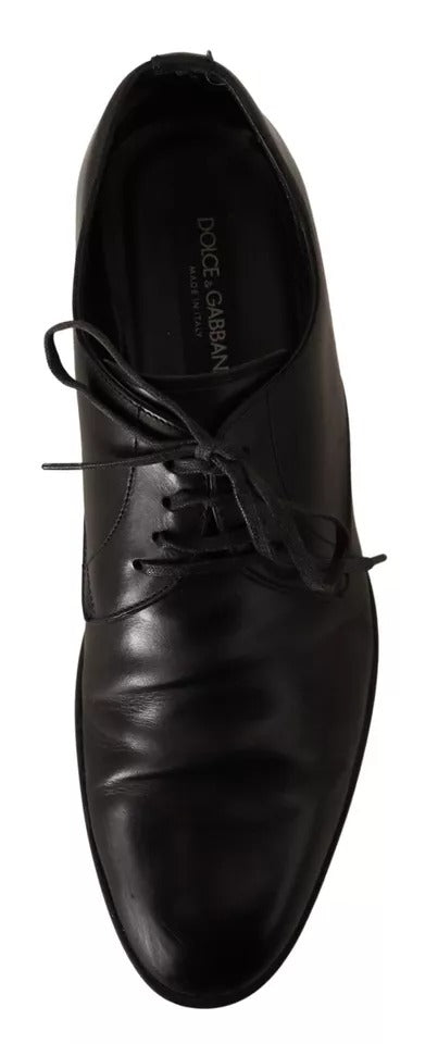 Schwarzes Leder Derby Kleid Formelle Schuhe