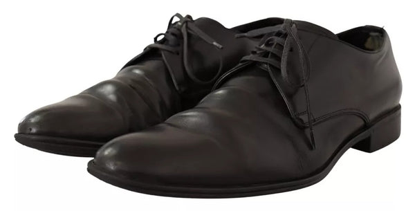 Schwarzes Leder Derby Kleid Formelle Schuhe